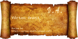 Vértes Anett névjegykártya