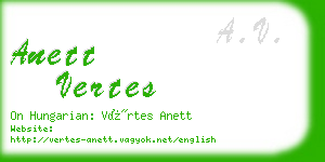 anett vertes business card